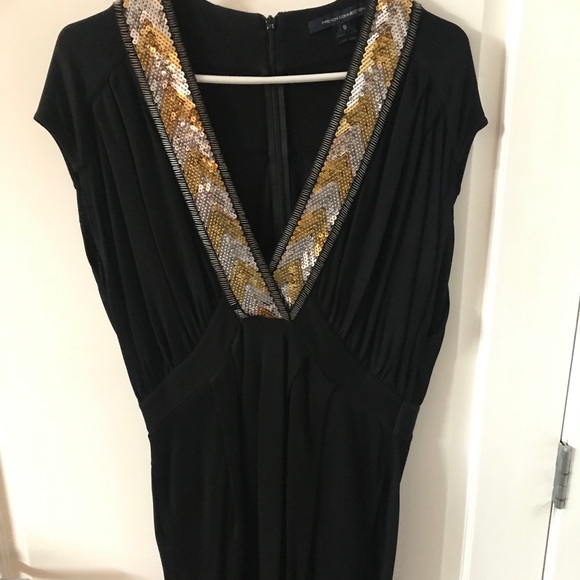 French connection beaded deep V dress - Picture 1 of 7